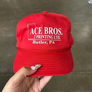 Vintage 90s Nissin Ace Bros Butler, PA Red Snapback Hat